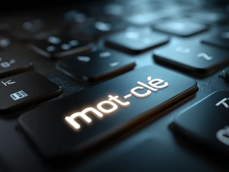 illustration touche de clavier "recherche mot clé"