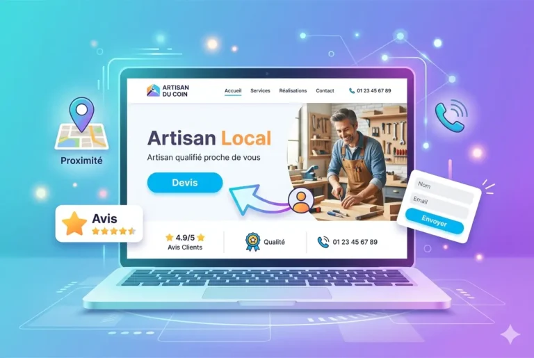 Page d&rsquo;accueil site artisan : la vitrine qui transforme un visiteur en client en quelques secondes